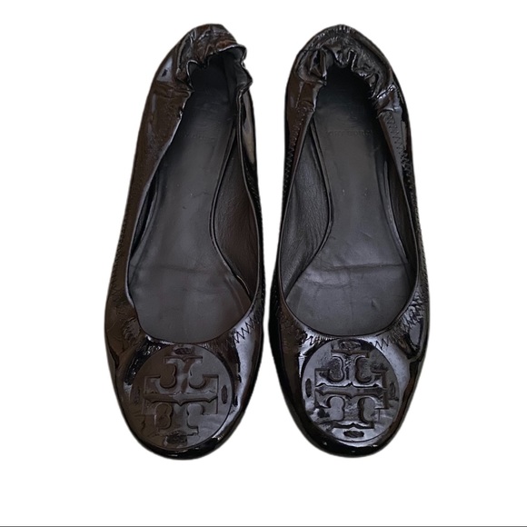 SOLD! Tory Burch Reva Ballerina Flat Black Sz 7.5 - Picture 3 of 6
